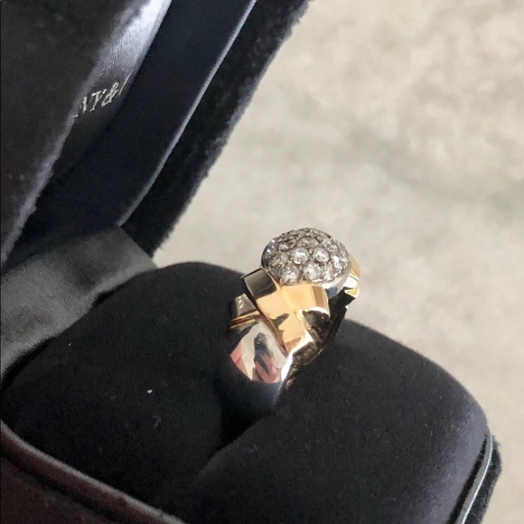 RING: Diamonds band, sides white gold/yellow gold - Picture 4 of 7